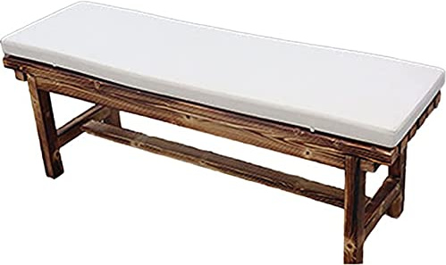 Wasserdichte Sitzkissen für Gartenbank, 100 cm, 2-/3-Sitzer-Bank, 120 cm, 150 cm, für Terrassenmöbel, Schaukelstuhl, drinnen und draußen, 150 x 40 x 5 cm, Weiß