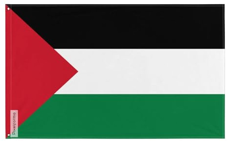 Drapeau de la Palestine – Plusieurs Tailles – Polyester Résistant – Usage Intérieur/Extérieur – Sans œillet – Pixelforma