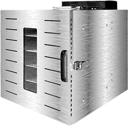 Samnuerly Déshydrateur Alimentaire - Thermostat réglable avec 6 Plateaux en Acier Inoxydable et Recette, séchoir pour Viande séchée, Boeuf, Fruits, légumes, Aliments pour Animaux de Compagnie, Herbes