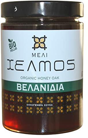 Helmos Miele di Quercia Greco Biologico 800 g | Miele di quercia greco biologico Helmos 800 g, 100% naturale, gusto intenso e ricco aroma di bosco