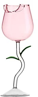 LIBOOI Rose Wine Glasses Rose Shape Wine Glasses 280ml Romantic Flower Cocktail Martini Glass Clear Goblet Drinking Cups for Party Housewarming Wedding Birthday Drinkwae Celebration