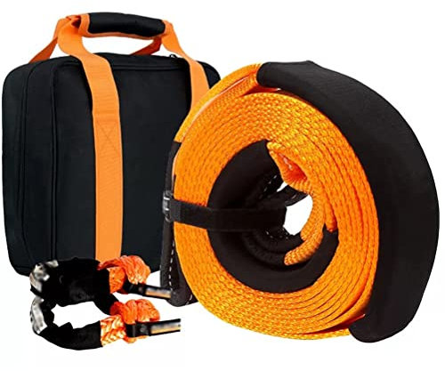 Abschleppseil Abschleppgurt for schwere Fahrzeuge mit Haken, Geländewagen-Jeep-SUV-Notfall-Bergungsgurt, mit reflektierenden Streifen/Handschuhen/Handtasche, 6 Modelle (Size : 9M/10T)