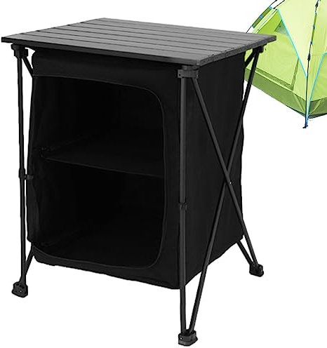Fulenyi Campingschrank – Küchenschrank für Picknick auf Partys – faltbarer Kochtisch mit Aufbewahrungsorganizer für Grilltisch Camping Picknick und