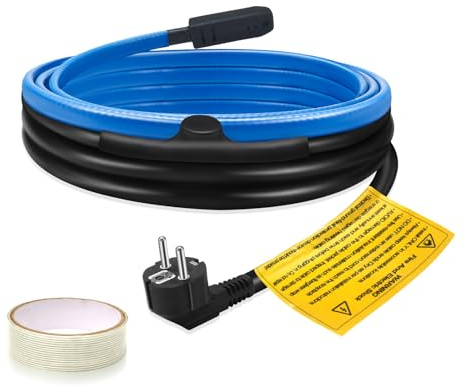 Rohrheizkabel für Rohrfrostschutz, Ci-Fotto Selbstregulierendes Heizkabel mit Eingebautem Thermostat zum Schutz von Wasserrohren, Metall-/Kunststoffhausrohren, Dachrinnen, Weidetrögen (1M, 17 W/M)