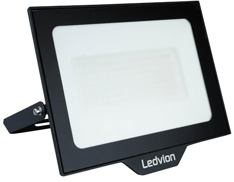 Ledvion – LED-strålkastare, inkl. 0,5 m kabel, 100 watt, 6000K, 12000 lumen, IP65 vattentät, inkl. snabbanslutning