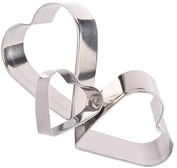 LIFKOME 3pezzi Stampi Per Biscotti Forma Cuore in Acciaio Resistente Tagliapasta Per Dolci Torte e Pasta Di Zucchero Strumenti Da Cucina Sicuri e Facili Da Pulire Per Appassionati Di Diy