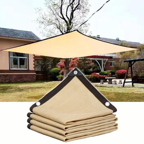 Filet D'ombrage Extérieur 2×4m 3×3m 3×4m 3×5m 4×4m 4×5m,Toile D'ombrage pour Plantes,Filet De Protection Solaire Beige,Tissu D'ombrage avec Œillets,Voile D'ombrage,Auvent,Beige-4x5m(13.1 * 16.4ft)