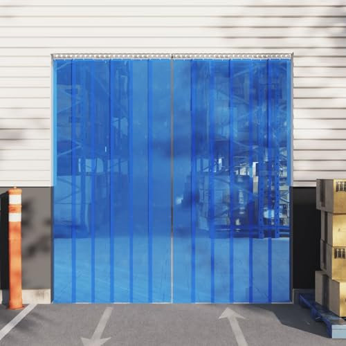 ZEYUAN Türvorhang Blau 200x1,6 mm 10 m PVC, Türvorhang Kälteschutz, Thermofolie Fenster, Kälteschutzvorhang, Thermo Vorhänge Gegen Kälte, Wärmeschutzvorhang Tür 153870