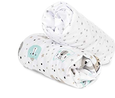 Flyideas 2 Pcs Flannel Fitted Sheets for Cribs 140x70 cm - 100% Warm & Soft Cotton Sheet for Baby beds and Newborns Cribs Perfect for the Winter