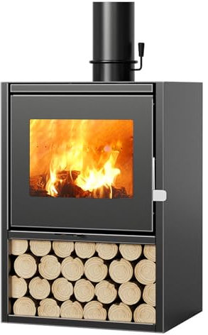 Stufa A Legna,stufa In Ghisa Con Pentola In Ghisa Da 900 Ml, Forno A Legna Durevole, Stufa A Legna,stufa Riscaldante,15KW(Size:60 * 49 * 85cm)