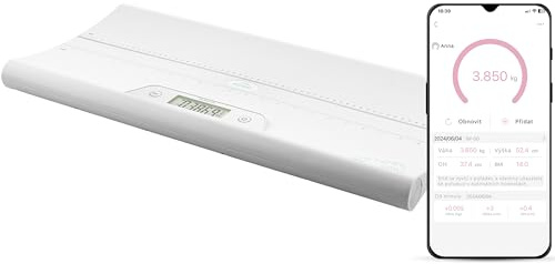 ETA MIMI Babywaage mit Smart App | Digitale Kinderwaage bis 20Kg | digitale LED Anzeige | LCD Display | Nullstell- und Tara-Funktion | hohe Ablesegenauigkeit | automatische Abschaltung I Weiß
