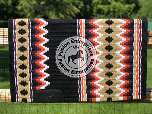 EQUIEMPRESS Sattelunterlage Western Ranch/Westernsatteldecke aus Neuseelandwolle, Top Wool Pad Sensor Flex (Anpassung möglich) A-856 (34 x 40)