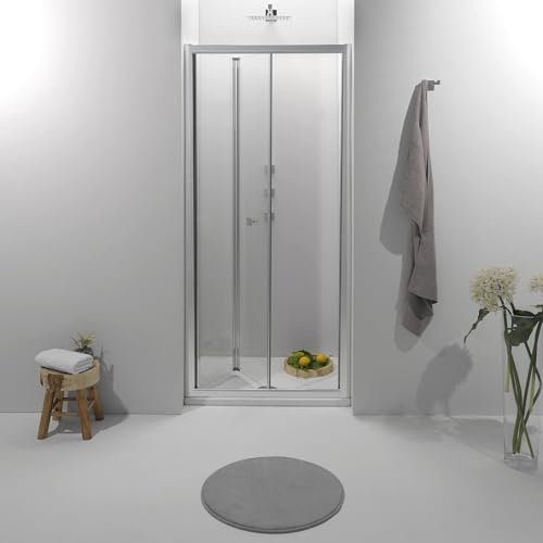 Porta Doccia a Libro 80 x 190 cm - Vetro Temperato 6 mm, Trasparente, Profilo Cromato, Apertura Pieghevole Salvaspazio, Chiusura Magnetica e Reversibile - Facile da Installare e Pulire