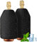 Raffreddatore per Vino 2 pezzi- Borsa Termica per Bottiglie di Vino & Champagne, Refrigeratore Vino, Raffredda Bottiglie di Vino da Tavolo, Raffredda Bottiglie Vino, Tessuto idrorepellente ed elastico