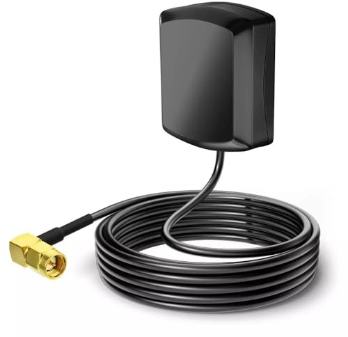 CP GPS Antenna 3M Cable Lead SMA Male GPS Connector suitable for most Car Radio L Shape easy fit for behind small space behind Radio long Quality cable with warranty.
