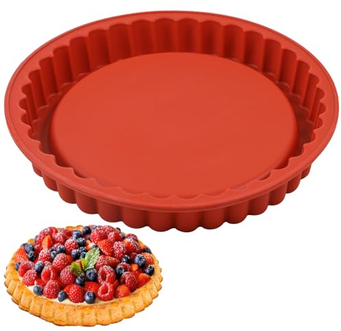 webake Obstkuchenform 26 cm Silikon Tortenbodenform 1 Stück Tortenboden Backform Obsttortenform Kuchenform für Obstkuchen, Tortenboden, Kuchenböden