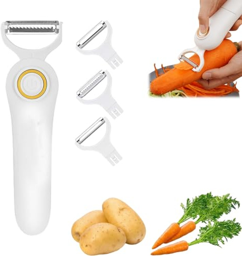 5 In 1 Blade Electric Peeler, Handheld Electric Vegetable Peeler, Cordless 3 Blade Electrics Peeler, For Potato, Carrots, Fruits