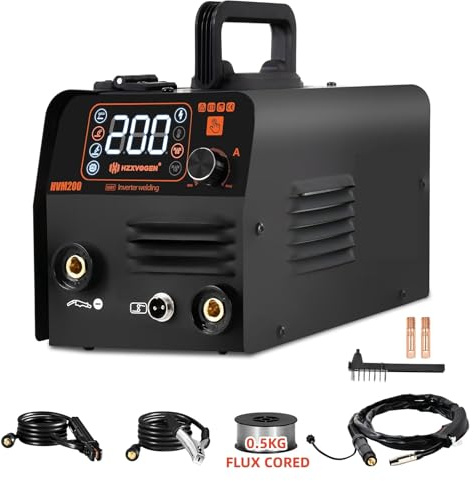 Soldadora semiautomática 3 en 1 MIG/TIG/MMA HVM200, soldadora inversora Synergy Tool sin gas for soldadura con hierro sin gas(HVM200)