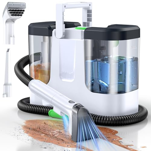 LABIGO Tragbarer Teppich- und Polsterreiniger, 18 kpa Teppichreiniger Maschine für tiefe Fleckenentfernung, Fleckenreiniger für Haustierunfälle, Teppiche, Treppen, Autositze und Couches, inklusive