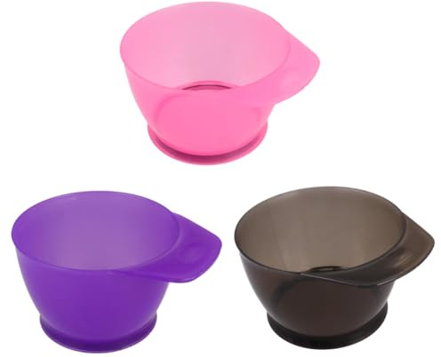 DECOMELODY 3 pièces Bol de Teinture Cheveux Épais Plastique avec Poignée Bol de Coloration pour Salon Professionnel et Usage Maison Accessoires Pratiques pour Teinture DIY