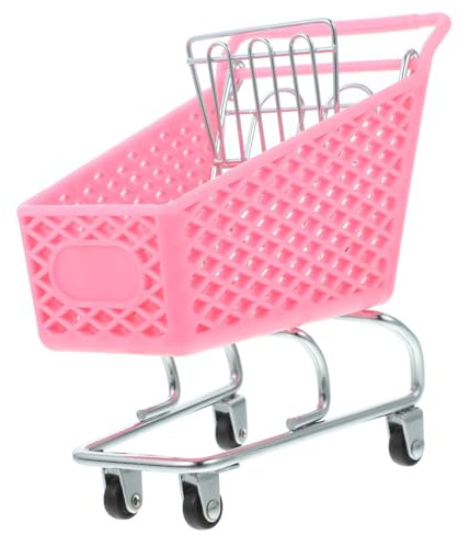 BESPORTBLE Mini Shopping Cart Iron Craft Storage Basket for Kitchen Storage Trolley Creative Shopping Cart Artware Random Color
