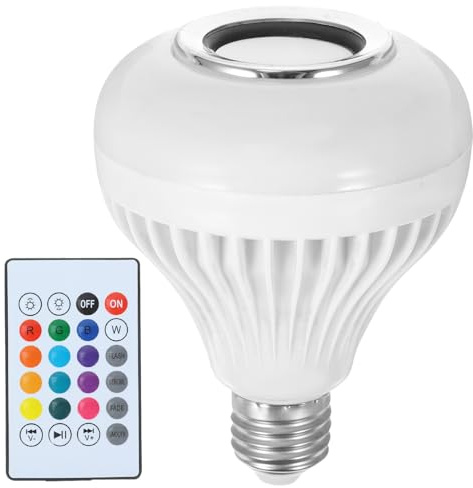 Toddmomy LED Glühbirne mit Kabellosem Lautsprecher und Dimmbarem Rgb-farbwechsel 12w Kunststoff E27 Lampenfassung für Wohnraumbeleuchtung