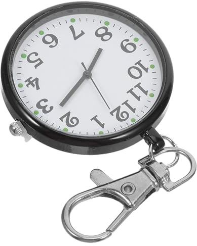 ORFOFE Reloj de Bolsillo para Acero Inoxidable y Vidrio Clip Portátil para Enfermeras Adecuado para Prácticas Clínicas y Entrenamiento de Estudiantes de Enfermería