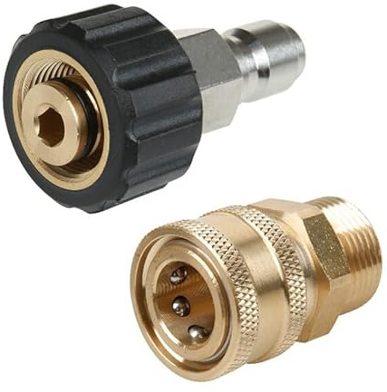 NINMORTH High Pressure Washer Adapter Set, M22 14mm to 38 Inch Quick Connect Kit, 5000 PSI Swivel Coupler Lance and Hose Connection