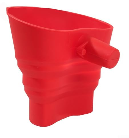 Embudo de silicona, plegable para mezclador, fácil de verter menos desorden, embudo plegable para licuadora, accesorio de cocina para hornear (rojo)