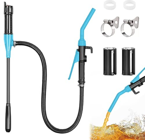 Bomba de Transferencia eléctrica, Bomba de Gasolina para bidones, Bomba de Aceite eléctrica portátil a batería de 2.4 GPM (9 L/min) para Coches y Motocicletas