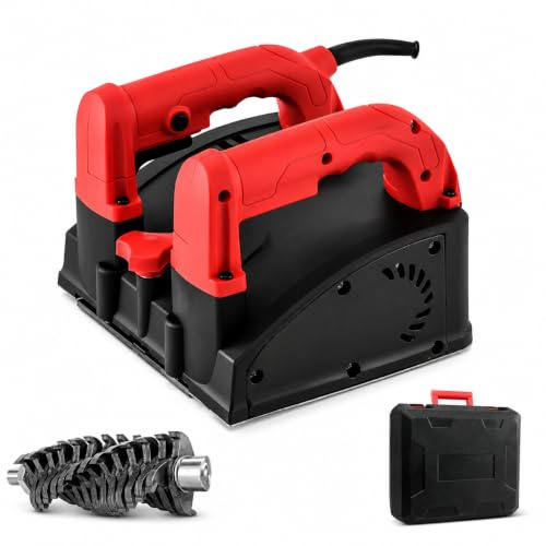 Electric Wall Planer, 1200W Handheld Concrete Scarifier with 150mm Head, Ideal for Paint, Plaster, Wallpaper Removal, 1-4mm Adjustable Depth