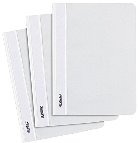 10 Herlitz Schnellhefter / DIN A5 / PP / Farbe: weiß