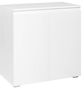 Kommode (B/H/T: 80 x 80 x 40 cm) griffloses Design, weiß matt