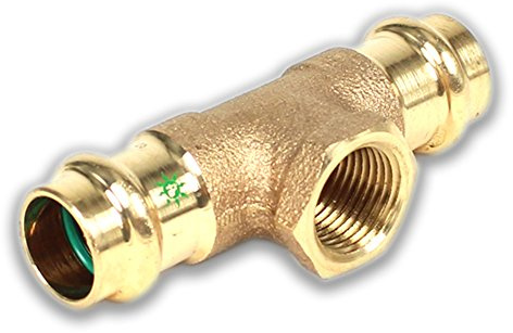Solar Pressfitting T-Stück mit IG [22-1/2 - 22mm], Kontur V