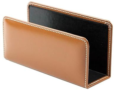 DELMON VARONE - Briefständer aus Cambridge Top Grain Leder braun, Echtleder Briefhalter zur Aufbewahrung von Briefe, Dokumente und Prospekte, Organizer für Schreibtisch und Büro mit Metalleinlage