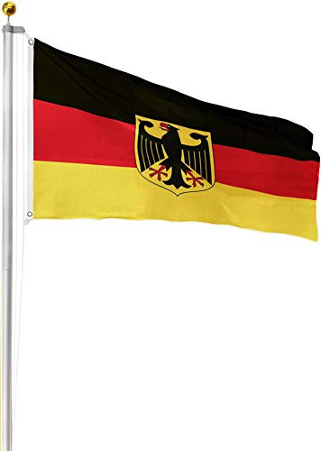normani Alu Fahnenstange, Bayern oder Deutschland Flagge, Fahne zur Fussball WM/EM NEU - (6,20m bis 9m) Farbe Deutschland/Adler Größe 6.20 Meter