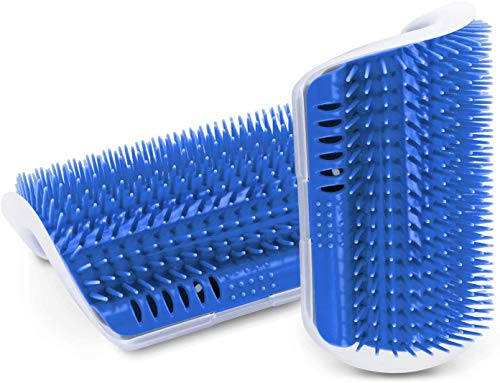 PTONZ 2 Stück Cat Self Groomer, Wand Ecke Katzenbürste mit Katzenminze, Pet Groomer-Werkzeug-Bürsten-Kamm Tierbedarf Katzenspielzeug, Zur Katzenhaarentfernung und Juckreizmassage