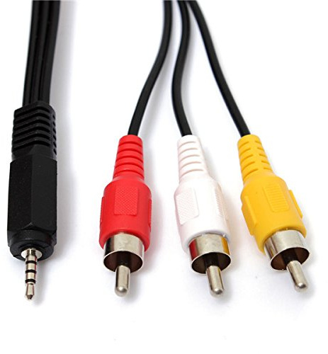 BliliDIY 5Ft / 1.5M 2.5Mm Jack Male Plug to 3 RCA Male Phono Audio Video AV Out Cable