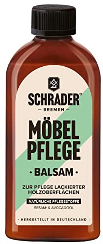 SCHRADER Möbelpflege Balsam - Pflegemittel für lackierte Holzoberflächen & Holzmöbel - 250ml - Made in Germany