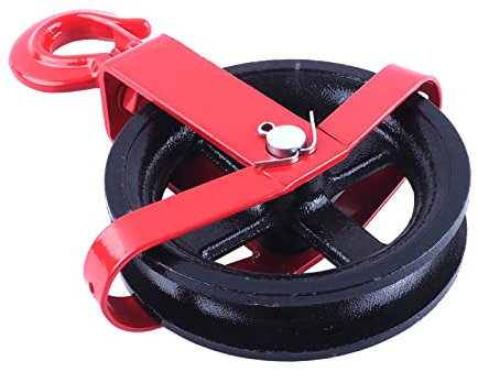 BAUSTER® Seilwerk 180mm Umlenkrolle mit Haken Seilwinde Seilzug Seilrolle Windenrolle Heberolle Bauaufzug Baurolle Vogelrolle Haken Flaschenzug Flaschenzug Baurolle Bau Aufzug