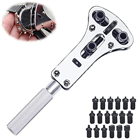 Ouvre Montre,Outil montre,Outil pour ouvrir les montres,Regarder L'outil de Suppression,Montre Arrière Couverture Clé Ouvreur,Avec 18 Vis D'ouverture,Pour Remplacement de la Pile de Montre
