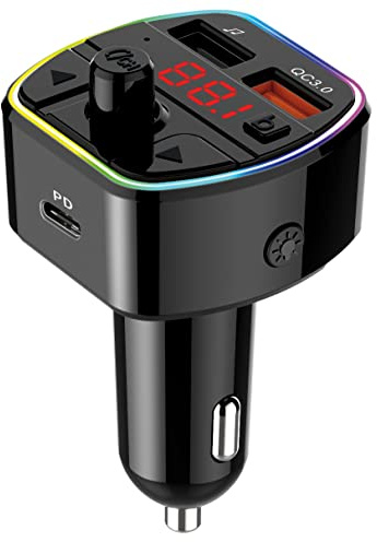 Maxtrack Bluetooth FM Transmitter Auto MT2L, Musik Adapter für Auto Radio, KFZ Bluetooth Zigarettenanzünder Freisprechanlage Ladegerät mit PD20W und QC3.0 Ladeanschluss