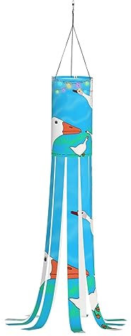 YYHHAOFA Halloween-Windsack – 100 % Polyester, schnell trocknend und leicht, 101,6 cm, Gartendekoration, hängende Flagge mit heller glücklicher weißer Gans