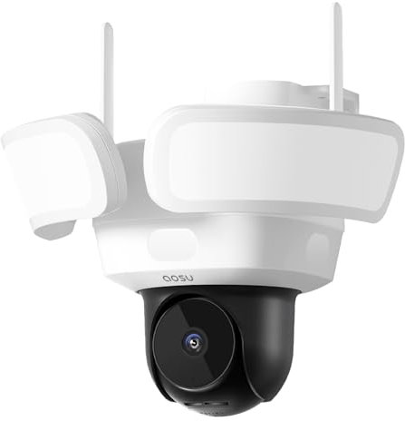 AOSU Floodlight Security Camera Outdoor - 3K UHD Hard Wired Cam with Flood Light - 2600 Lumens, No Blind Spots with 3 Motion Sensors, 24/7 Recording, 2.4GHz WiFi, 360 PTZ, People Detection