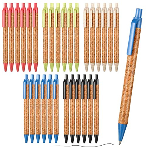 KHIRY 30 Pièces Stylo en Bois Personnalisé à Bille pour Cadeaux - Adapté à la Vie Quotidienne au Bureau et à la Maison