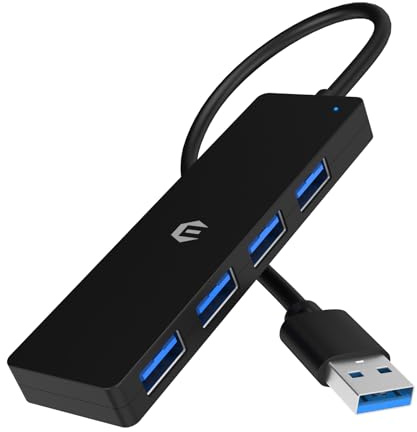 ZHUTA Hub splitter USB, 4 porte, USB 3.0, adattatore multiporta ultra sottile, per Mac Pro/Air, Dell, HP, Surface Pro, Notebook PC, Tesla Model 3