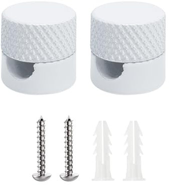 smartect Decentratore da Parete e Soffitto in Alluminio per Cavi [2 Pezzi, Ondulato, Bianco] Gancio da soffitto con viti e tasselli, Supporto in superficie per il tuo progetto fai-da-te