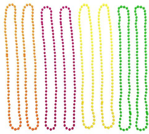 EUPSIIU 8 st 80-tal neonfärg pärlhalsband, neon multipärlor, neonpärlor halsband, 80-tal maskeradtillbehör, halsband färgglatt, neon festhalsband pärlor kostymer tillbehör (flerfärgad)