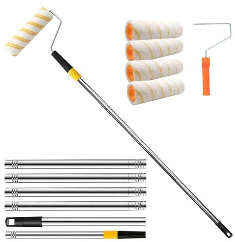 Painters Pole - Extension Pole for Paint Roller, Stainless Steel Extender Pole | Paint Pole with Roller with Brush, Wall Painting Supplies for Pintu Decor
