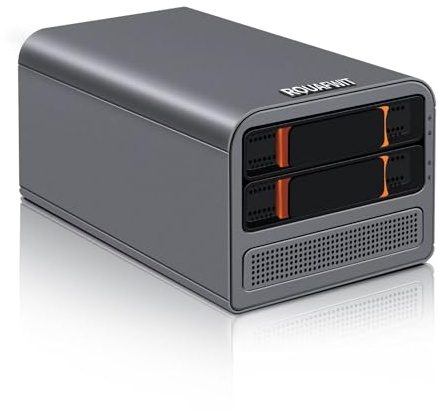 ROUAFWIT Mini PC Core i3 N305 Nas 2 Bay Soft Router 3-in-1, DDR5 32G RAM 1T NVME SSD Ufficio Desktop Micro Computer Network Storage, 2 x i226V 2.5GbE, Dual Fan, SPK/MIC